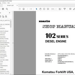 Komatsu 102 Series Diesel Engine Shop Manual SM140 - PDF DOWNLOAD