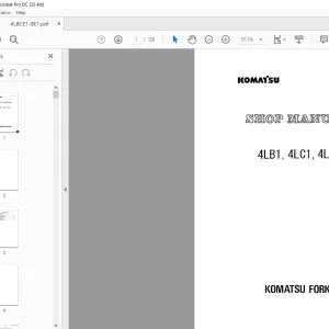 Komatsu 4LB1 4LC1 4LE1 Forklift Truck Shop Manual 4LBCE1-BE1 - PDF DOWNLOAD