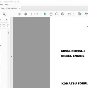 Komatsu 6D95L-1 S6D95L-1 Diesel Engine Shop Manual SM002 (S)6D95L-BE2 - PDF DOWNLOAD