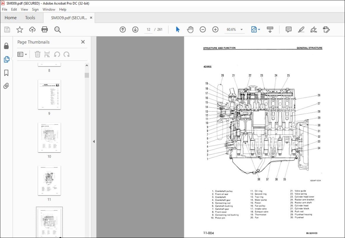 Komatsu 95 Series Diesel Engine Shop Manual - PDF DOWNLOAD ...