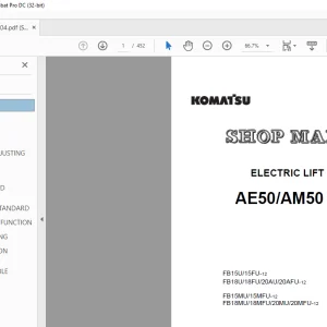 Komatsu AE50 AM50 Series Electric Lift Truck Shop Manual BBA12C1-04 - PDF DOWNLOAD