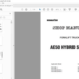 Komatsu AE50 Hybrid Series Forklift Truck Shop Manual - PDF DOWNLOAD