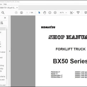 Komatsu BX50 Series Forklift Truck Shop Manual BEB17E1-06 - PDF DOWNLOAD