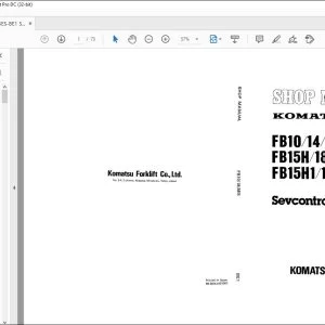 Komatsu FB10-5 FB14-5 FB15-5 FB18-5 FB15H-5 FB18H-5 FB15H1-5 FB18H1-5 Sevcontrol Shop Manual FB10_18.5ES-BE1 - PDF DOWNLOAD