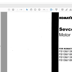 Komatsu FB10M-2 FB13M-2 FB15M-2 FB18M-2 FB10M-3 FB13M-3 FB15M-3 FB18M-3 Sevcon Motor Control System Service Bulletin Manual - PDF DOWNLOAD
