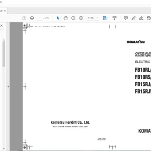 Komatsu FB10RL/13RL/15RL/18RL-12 FB10RS/13RS/15RS/18RS-12 FB15RJ/18RJ-12 FB15RJW/18RJW-12 Electric Reach Truck Shop Manual BRA12E1-01 - PDF DOWNLOAD