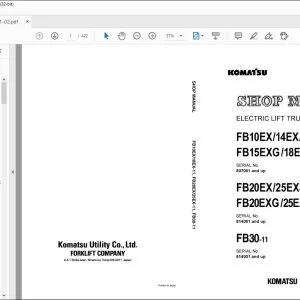 Komatsu FB10ЕХ/14ЕХ/15ЕХ/18ЕХ-11 FB15EXG/18EXG-11 FB20EX/25EX-11 FB20EXG /25EXG-11 FB30-11  Shop Manual BBB11E1-02 - PDF DOWNLOAD