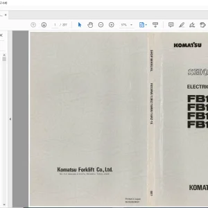 Komatsu FB13RW-1E FBl6RW-1E FB13RZ-1E FB18RZ-1E Electric Lift Truck Shop Manual FBR13_16.1E-BE1 - PDF DOWNLOAD