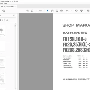 Komatsu FB15H,18H-3 FB20,25(H)(L)-2 FB20S,25S(SH)-2 Forklift Truck Shop Manual - PDF DOWNLOAD