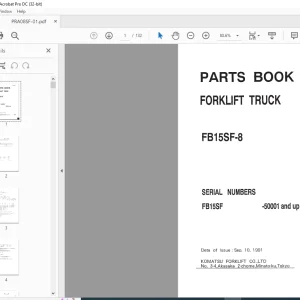 Komatsu FB15SF-8 Forklift Truck Parts Book Manual PRA08SF-01 - PDF DOWNLOAD