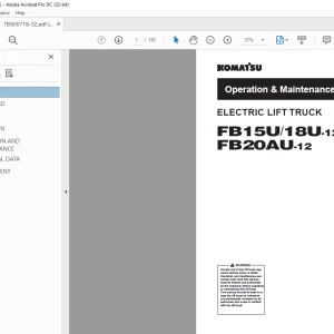 Komatsu FB15U-12 FB18U-12 FB20AU-12 Electric Lift Truck Operation & Maintenance Manual TEN00718-02 - PDF DOWNLOAD