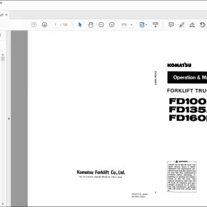 Komatsu FD100-6 FD115-6 FD135-6 FD150E-6 FD160E-6 Forklift Truck Operation & Maintenance Manual AEE06E1-01 - PDF DOWNLOAD