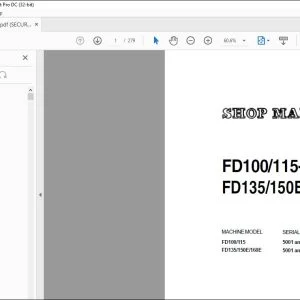 Komatsu FD100-6 FD115-6 FD135-6 FD150E-6 FD160E-8 Forklift Truck Shop Manual SM135 - PDF DOWNLOAD
