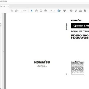 Komatsu FD150-6 FD180-6 FD200Z-6 FD200-6 FD250Z-6 Forklift Truck Operation & Maintenance Manual TEN00561-00 - PDF DOWNLOAD
