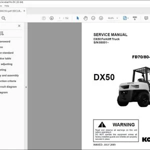 Komatsu FD70-10 FD80-10 DX50 Forklift Truck Service Manual SM230 BED10E1-01 - PDF DOWNLOAD