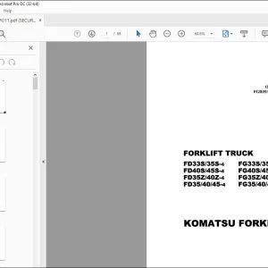 Komatsu FDЗЗS/35S-4 FD40S/45S-4 FD35Z/40Z-4 FDЗ5/40/45-4 FGЗЗS/35S-4 FG40S/45S-4 FG35Z/40Z-4 FGЗ5/40/45-4 Forklift Truck Shop Manual OM011 FGD35_45.4-AE3 - PDF DOWNLOAD