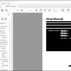 Komatsu FH40-1 FH45-1 FH50-1 Forklift Truck Shop Manual SEN06282-00 - PDF DOWNLOAD