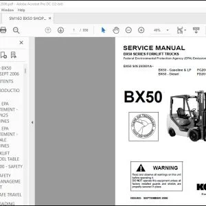 Komatsu Gasoline & LP FG20/25/28/30/32/35-16 Diesel FD20/25/28/30/32/35-16 BX50 Series Forklift Trucks Service Manual SM160 BEB16E1-06 - PDF DOWNLOAD
