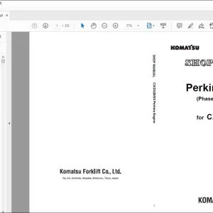 Komatsu Perkins Engine CX DX20 EX (Phaser 1000 Series) Shop Manual BEE06EZ-01 - PDF DOWNLOAD