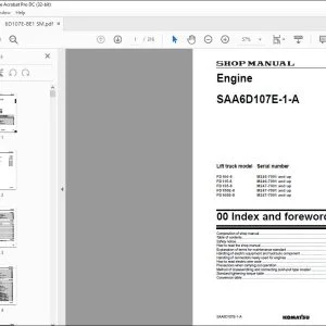 Komatsu SAA6D107E-1-A Diesel Engine Shop Manual 6D107E-BE1 (00) - PDF DOWNLOAD