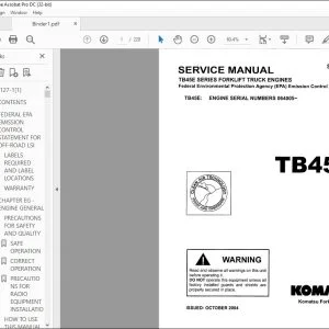 Komatsu TB45E Series Forklift Trucks Engine Service Manual SM127 - PDF DOWNLOAD