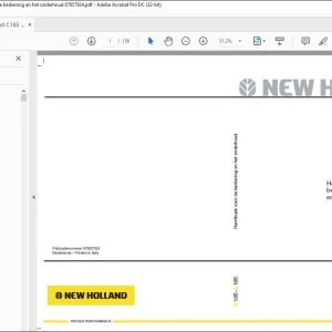 New Holland C185 L185 Handboek voor de bediening en het onderhoud 87657924 - PDF DOWNLOAD