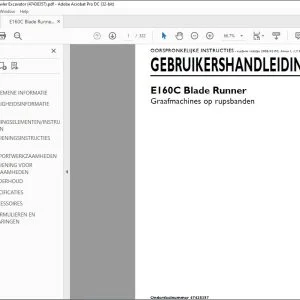 New Holland E160C Blade Runner Graafmachines op rupsbanden GEBRUIKERSHANDLEIDING 47438357 - PDF DOWNLOAD