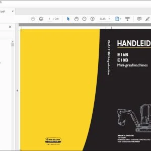 New Holland E16B E18B Mini-graafmachines HANDLEIDING 84371782 - PDF DOWNLOAD