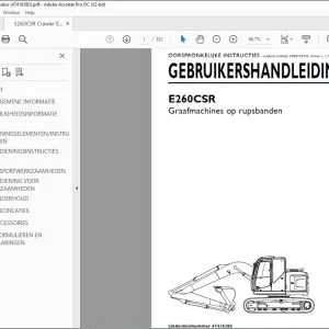 New Holland E260CSR Graafmachines op rupsbanden GEBRUIKERSHANDLEIDING 47416380 - PDF DOWNLOAD