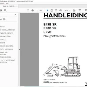 New Holland E45B SR E50B SR E55B Mini-graafmachines HANDLEIDING 84565639 - PDF DOWNLOAD