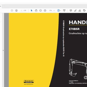 New Holland E70BSR Graafmachine op rupsbanden ROPS Tier III HANDLEIDING 84406552 - PDF DOWNLOAD