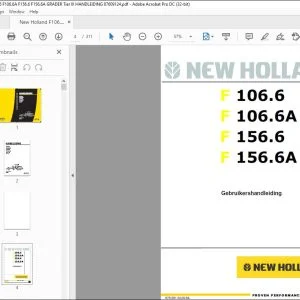 New Holland F106.6 F106.6A F156.6 F156.6A GRADER Tier III HANDLEIDING 87609124 - PDF DOWNLOAD