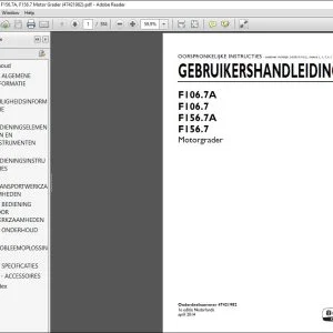 New Holland F106.7A F106.7 F156.7A F156.7 Motorgrader GEBRUIKERSHANDLEIDING 47421982 - PDF DOWNLOAD