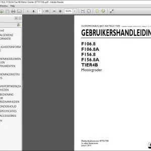 New Holland F106.8 F106.8A F156.8 F156.8A TIER4B Motorgrader GEBRUIKERSHANDLEIDING 87731720 - PDF DOWNLOAD