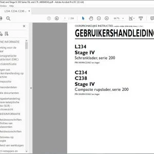 New Holland L234 Stage IV Schranklader serie 200 C234 C238 Stage IV Compacte rupslader serie 200 GEBRUIKERSHANDLEIDING 48064634 - PDF DOWNLOAD