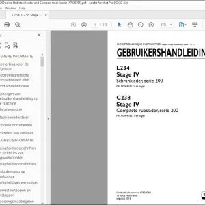 New Holland L234 Stage IV Schranklader serie 200 C238 Stage IV Compacte rupslader serie 200 GEBRUIKERSHANDLEIDING 47928704 - PDF DOWNLOAD