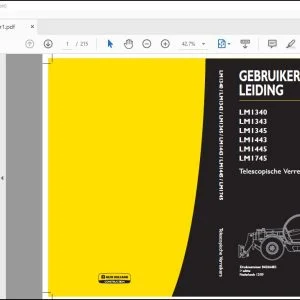 New Holland LM1340 LM1343 LM1345 LM1443 LM1445 LM1745 Telescopische Verreikers GEBRUIKERSHANDLEIDING 84266483 - PDF DOWNLOAD