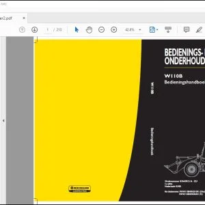 New Holland W110B Bedieningshandboek BEDIENINGS- EN ONDERHOUDSHANDLEIDING 87647815 - PDF DOWNLOAD