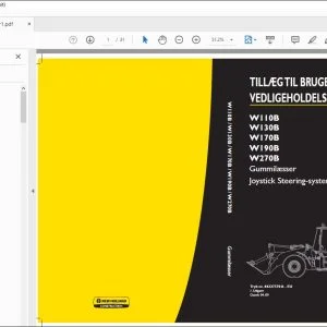 New Holland W110B W130B W170B W190B W270B Gummilæsser Joystick Steering-system TILLÆG TIL BRUGER- OG VEDLIGEHOLDELSESVEJLEDNING 84227570A - PDF DOWNLOAD