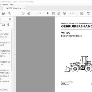 New Holland W110C Bedieningshandboek GEBRUIKERSHANDLEIDING 84492625 - PDF DOWNLOAD