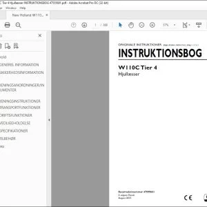 New Holland W110C Tier 4 Hjullæsser INSTRUKTIONSBOG 47555681 - PDF DOWNLOAD