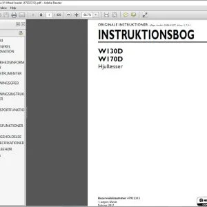 New Holland W130D W170D Hjullæsser INSTRUKTIONSBOG 47932313 - PDF DOWNLOAD