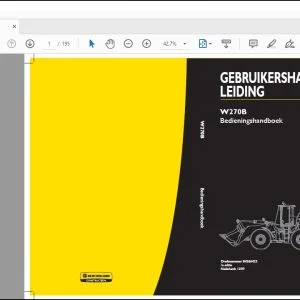 New Holland W270B Bedieningshandboek GEBRUIKERSHANDLEIDING - PDF DOWNLOAD