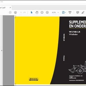 New Holland W270B LR Wiellader SUPPLEMENT GEBRUIK EN ONDERHOUD 87499463A EU - PDF DOWNLOAD