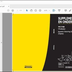 New Holland W270B Wiellader Joystick Steering System (Optie) SUPPLEMENT GEBRUIK EN ONDERHOUD 87499486A - PDF DOWNLOAD