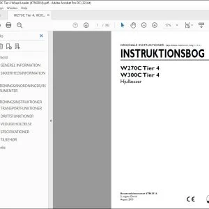 New Holland W270C Tier 4 W300C Tier 4 Hjullæsser Instruktionsbog 47563914 - PDF DOWNLOAD