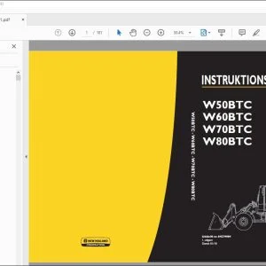 New Holland W50BTC W60BTC W70BTC W80BTC INSTRUKTIONSBOG 84279984 - PDF DOWNLOAD