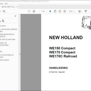 New Holland WE150 Compact WE170 Compact  WE170C Railroad HANDLEIDING 87738393 - PDF DOWNLOAD