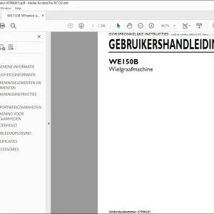 New Holland WE150B Wielgraafmachine GEBRUIKERSHANDLEIDING 47986301 - PDF DOWNLOAD