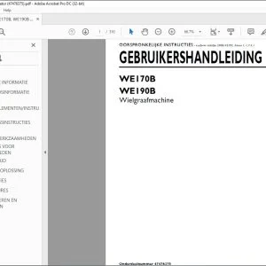 New Holland WE170B WE170B Wielgraafmachine GEBRUIKERSHANDLEIDING 47476375 - PDF DOWNLOAD